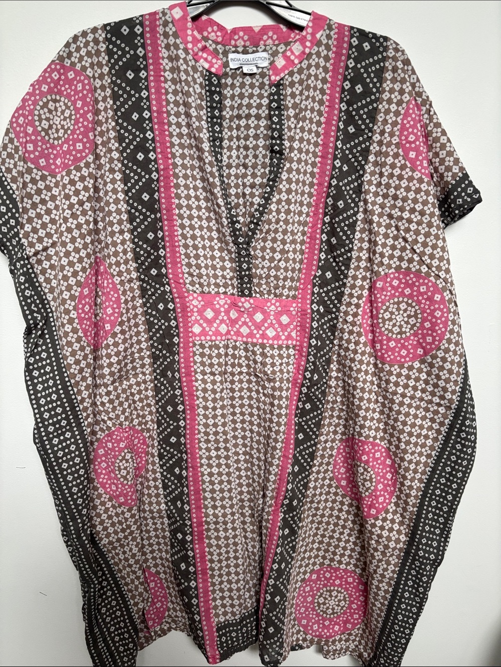 Emerson Fry Pink and Brown Print Swim Coverup